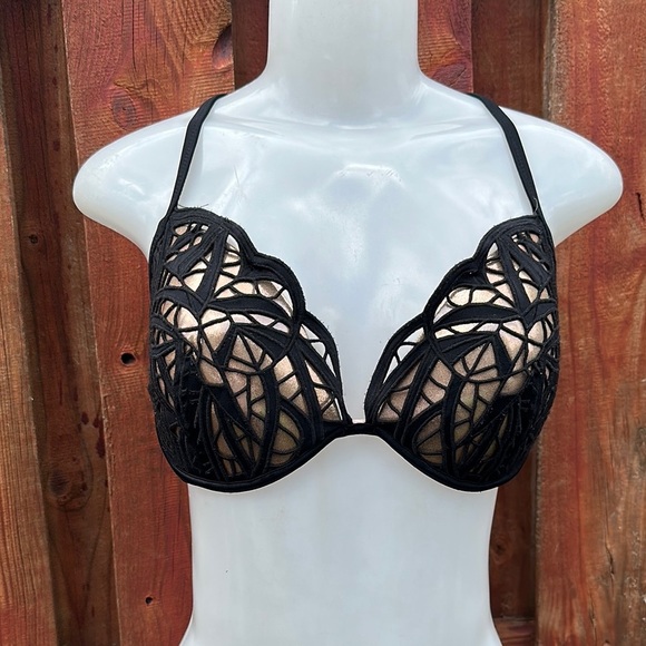 Shade & Shore Black and Bronze Bikini Bra Size 34D - Picture 1 of 6